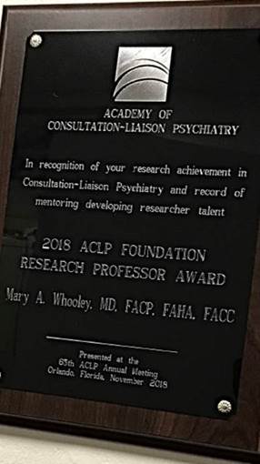 Award Plaque for Dr Whooley